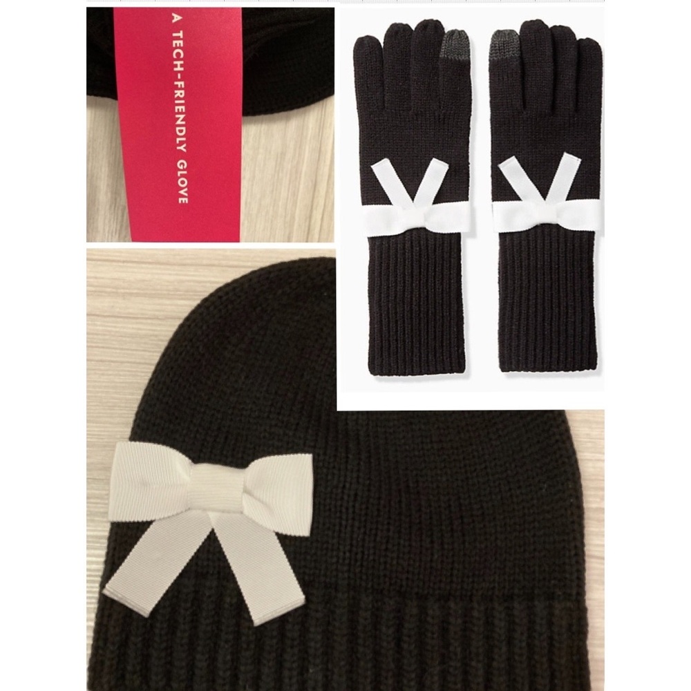 NWT Kate Spade SET! Bow Hat/Tech Gloves